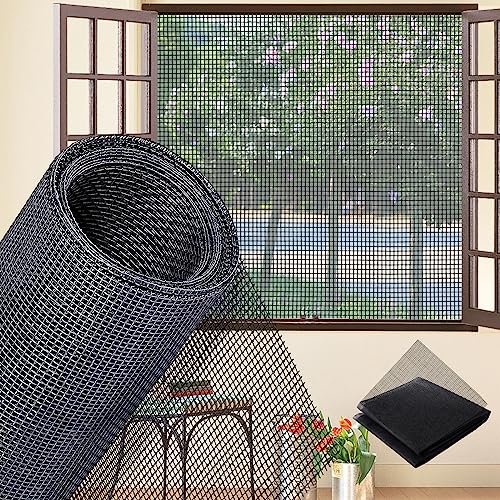 Insektenschutz Fliegengitter 150x500cm, Insektenschutz Fenstergitter Fiberglas Meterware Insect Stop Standard Fliegengitter für Türen für Türen und Fenster, Schwarz