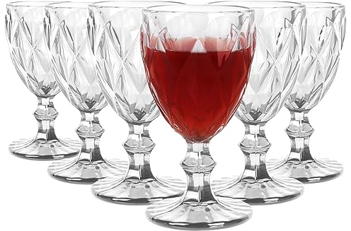 Yiter Vintage Wine Glasses - Set of 6, 240 ml Capacity, Colorful, Perfect for Champagne, Cocktail, Wine, Beverage, Wedding, Birthday, Party