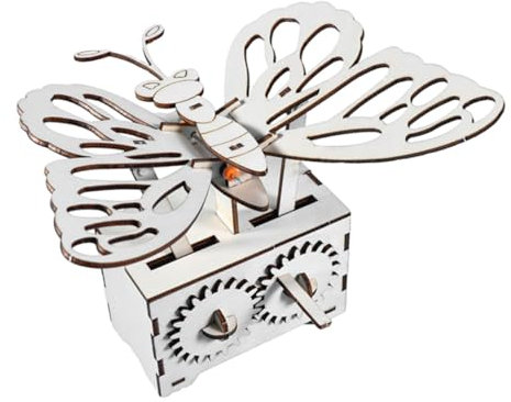 HONMEET Schmetterling Spielzeug DIY Wissenschaft Holz Handkurbel Fliegende Schmetterlinge Modell Zum Selbermachen Für Junge Mädchen Lernspielzeug
