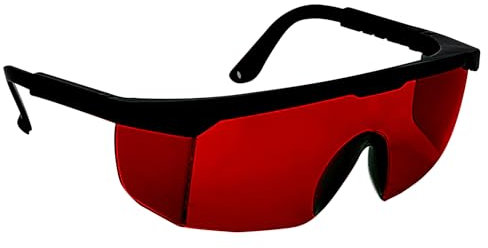 Gafas de Protección para Depilación HPL/IPL, Gafas De Seguridad Láser Gafas Antideslumbrantes Ocular Anti UV Para Operadores De Belleza Y Técnicos Médicos Láser Protección UV, Unisex (Rojo)
