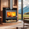 Modern Multifuel Fireplaces, High Efficiency Wood Burner Fireplace Wood Burning Cooking Stove for Solid Fuel Freestanding Portable (49x30x50cm)