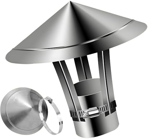 Cappa Per Camino Conico In Acciaio Inox 5-30cm Comignolo Della Stufa Regolabile Cappello Camino, Tappo Di Sfiato Del Tetto Resistente Antipioggia(250mm/9.8in)