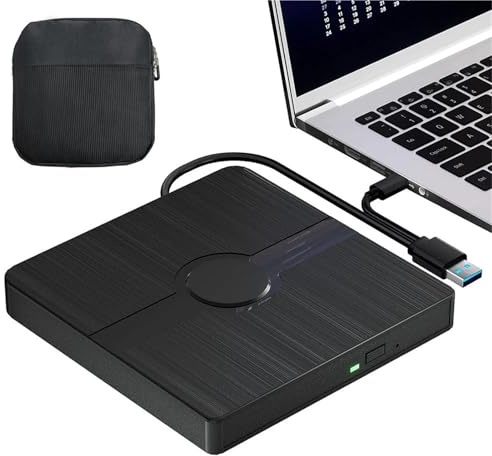 TUdcgjSXF External Drive Portable 3D CD DVD Player with USB 3.0 Type-C Dual Port for Laptop PC