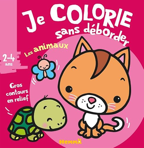 Je colorie sans déborder - Les animaux - Bloc de coloriages aux contours épais pailletés et en relief - dès 2 ans