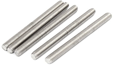 sourcing map 5 Stück Gewindestangen M10x120mm Edelstahl 304 Gewindestift Metrischem Vollgewinde Bar Gewindestäbe für Befestigung CNC-Werkzeugmaschinen 3D-Drucker Industrie Geräte