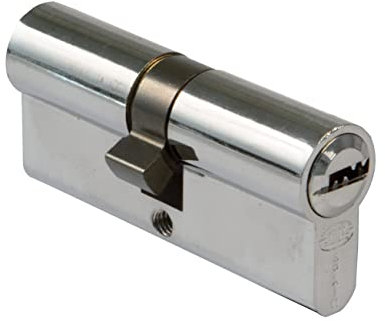 Amig - Security Cylinder | Door Lock | Double Clutch Cylinder | Long cam | Includes 3 Keys | Silver | Dimensions: 70 (35-35 mm)