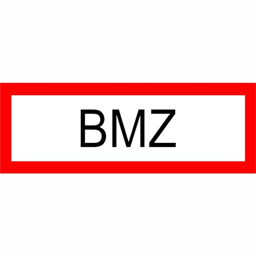 Indigos UG Aufkleber BMZ - Brandmeldezentrale - 29,70 cm x 10,50 cm - selbstklebender Sicherheits Aufkleber für Tür oder Wand - Warnschild für Gebäude, Hotel, Büro, Firma, Haus, Praxis