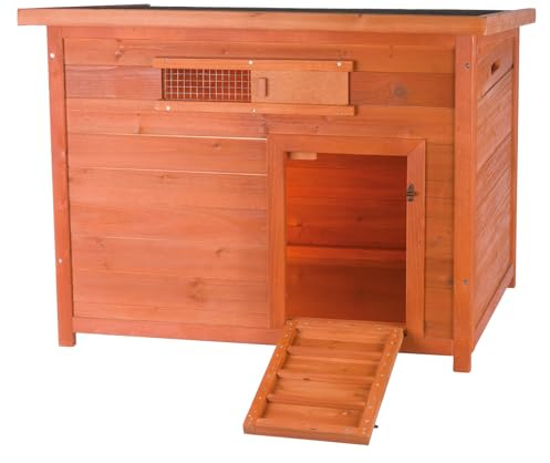 Trixie Natura Duck Coop – Wooden Duck House for Free Roaming Ducks – Chicken Crate Suitable for Quails and Other Poultry – in Brown
