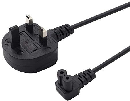 Power Cable Compatible with Samsumg TV, Fig Figure 8 Cable Right Angle IEC C7 Power Lead 2 Pin Mains for PS4 PS5 Xbox Toshiba Panasonic JVC Philips LG Sharp Sony Asus Toshiba Laptop UK Wall Cord 1M