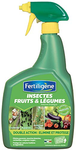 FERTILIGENE FLEGPAL - Pulvérisateur Insecticide Fruits et Légumes Prêt à l'Emploi 800 ml - A base d'huile végétale de Colza - Protège le potager des pucerons et cochenilles - Fabriqué en France