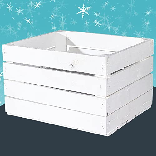 Moooble Neue weiße Obstkiste 50cm x 40cm x 30cm Holzkiste mittelgroß Kiste Schuhbox skandinavisch Weinkisten Land Geschenk Box Regal Obstkisten DIY