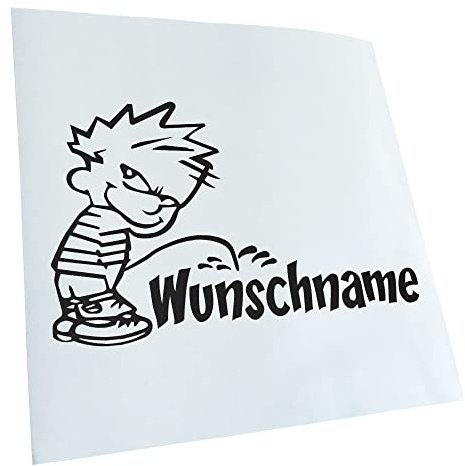 Kiwistar - Autoaufkleber - Aufkleber Piss on Wunschname 16 x 10 cm - Mattschwarz - Pissmännchen, Laptop, Fahrrad, LKW, Motorrad Mehrfarbig JDM Decal Racing