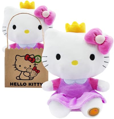 Joy Toy Hello Kitty principessa in peluche ecologico 25 cm in mini shopper di carta, Multicolore