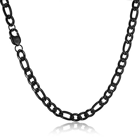 AFSTALR Herr silver rostfritt stål pansarkedja för män smycken figaro-halsband, Rostfritt stål