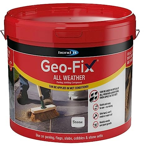 ARA CHOICE Geo-Fix All Weather Ready Mixed Jointing Patio Paving Compound Grout Colour 14kg Easy Pointing Mortar Joint Filler for Dry and Wet Conditions (Natural Stone), (BD14)