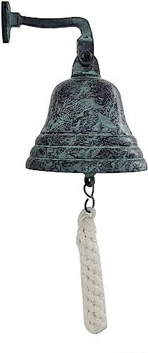 ACL - Accesorios de Barra para el hogar, Campanilla de Mano para Pub, decoración náutica, Campana Verde única con Sonidos Fuertes y nítidos, Ideal para Navidad, recepción, Pubs (8 Pulgadas)