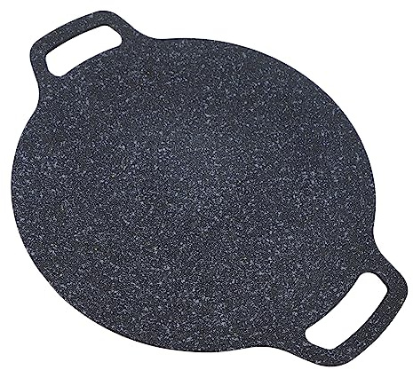 Korean BBQ Grill, Round Grill Pan Nonstick Stone Coating Grill Pan for Home Meats Seafood (38cm)