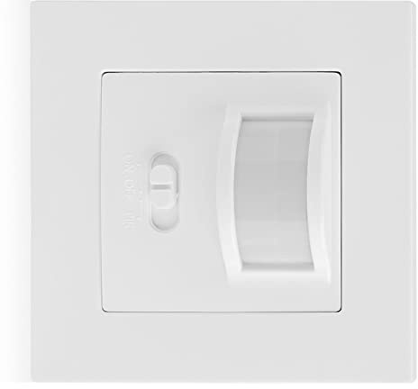 Motion Sensor Light Switch, PIR Infrared Sensor Switch Automatic Light Switch On/Off Override Sensor Light Switch 150W, White
