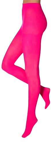 krautwear Dam flickor strumpbyxor 60 denier karneval karneval sport neonfärger, Neonrosa, S/M