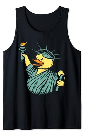 Statue of Liberty Rubber Duck New York Duckling Tank Top