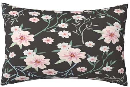 Kissenbezug 40x60 cm 2er Set Herbst Deko Kissen Schwarz, Blumen Kissenbezug, Rechteckig Kissenbezüge, Weicher Sofakissen, Kissenhülle Herbst, Zier Kissen Aesthetic, Couch Deko Schlafzimme Gifts,J572