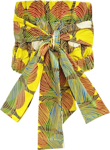 HongyuAmy Women's African Print Tie Elastic Stretchy Vintage Wide Waist Belts for Tops Dress(One Size,Color I)