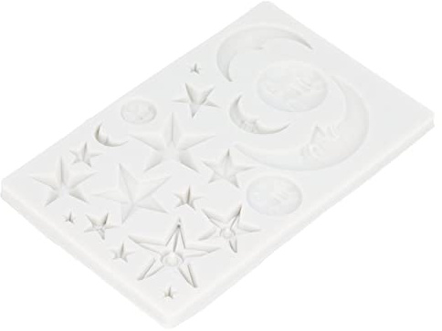 Gsycle Stern-Schokoladenformen, 2 Stück, Sterne, Mond, Sonnengesicht, Silikon-Fondant-Formen Für Schokolade, Süßigkeiten, Gumpaste, Zuckerguss, Kuchendekorationswerkzeug