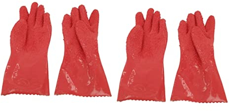 OSALADI 2pairs Food Gloves Vegetable Gloves Kitchen Utility Tool for Peeling Potatoes Yams and More Rosy Random Color