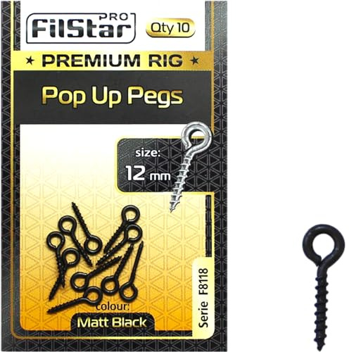 PRO FILSTAR Pop Up Pegs per Boiles & Pellet 10x12mm Viti per Ami da Pesca | Pesca alla Carpa - Esche da Pesca - Carpfishing - Accessori - Ganci per Carpa - Method Feeder Fishing Hooks Kit
