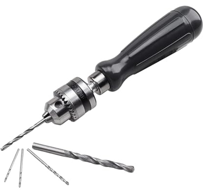 Mini Precise Hand Twist Drill Set Jewelry Craft Pin Hole Drill Rotary Jewelers Burs Drilling Chuck Clamp Ergonomic Handle