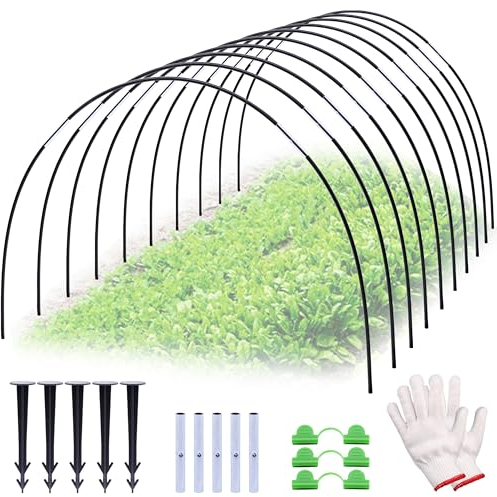 Neegool Pflanztunnel Bögen, 30 PCS Tunnelbögen Hochbeet, Gewächshausbogen mit 6mm Kunststoff umwickelt, DIY Gewächshausreifen Frühbeet Tunnel für Garten Zeile Abdeckung Pflanzen Obst Gemüse.