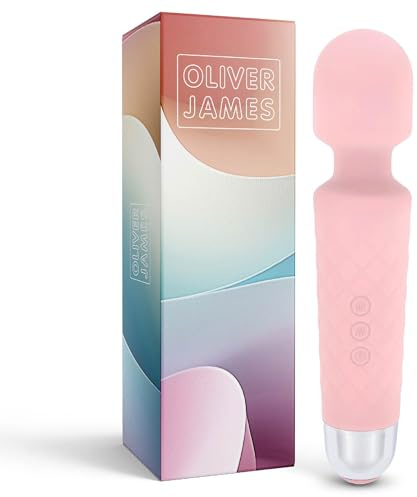 Oliver James Vibrator - 20 Vibration Modes & 8 Speeds, Vibrator Wand Massager for Clitoris Stimulation, Adult Sex Toys for Men & Women, Wireless Vibrators & Water-Resistant Adult Toy (Pastel Pink)