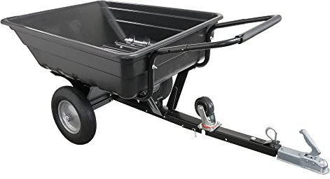 wuuhoo® Kalle remolque basculante para el tractor de césped, remolque hasta 300 KG, remolque para el cortacésped, remolque basculante jardín Con acoplamiento de remolque (negro)