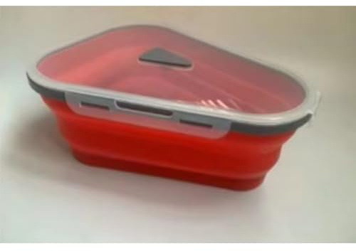 AENZA Pizzabox in silicone, riutilizzabile, pieghevole, triangolare, contenitore per pizza, contenitore riutilizzabile per pizza con coperchio, crisper pizza senza BPA