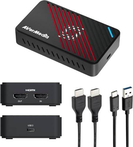 AVerMedia 4K HDMI Capture Card pour Le Streaming, PS5, Xbox, Switch, Périphérique de Capture USB 3.2 pour Twitch, OBS, Discord, Enregistrement à Faible Latence, GC553Pro Live Gamer Ultra S