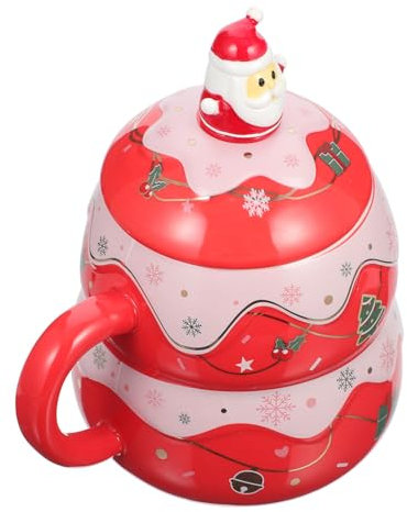 Amosfun Weihnachtskaffeetasse Aus Keramik Mit Schöner Tasse Und Kreativem Becher Keramikbecher Als Wasserbecher Und Trinkbecher Mit Weihnachtsmuster
