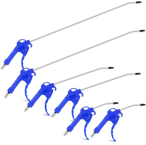 MorningRo 6 Pcs Air Blow Gun Kit with 19, 11, and 4 Pistol Grip Air Blow Gun Tools Compressor Nozzle for Industrial Household Car Detail Mechanics (Blue)