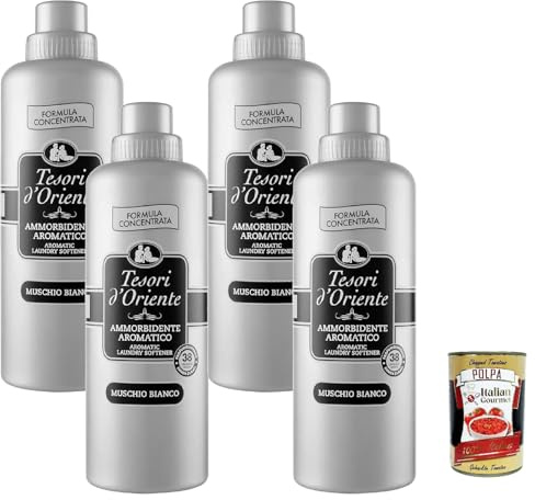 Italian Gourmet Muschio Bianco Ammorbidente 4 x 760ml Weichspüler Duftset | Concentrato profumato e konzentrierte Formel für Wäsche, bucato morbido con frische Pflege, Gesamtnettogewicht 3,04 L