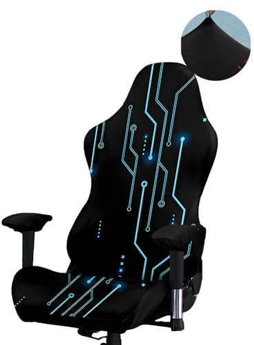 Tedkoo Funda para Silla Gaming, elástica, con Estampado de líneas y Dos reposabrazos para sillones Juego reclinables de Carreras(Gaming Motif C)