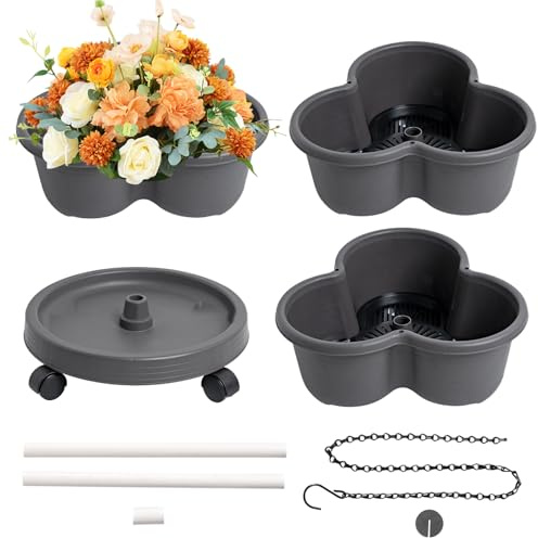 Maceta Vertical, Jardinera de, Torre de 3 Niveles con Ruedas extraíbles y Accesorios para Verduras, Fresas, Flores de Cocina, balcón, jardín, Exterior o terraza