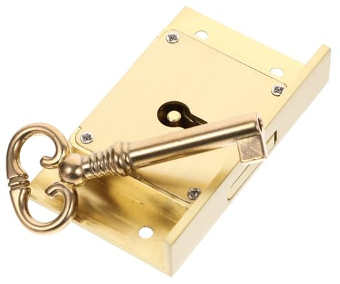 SEWACC 2.5 Inch Brass Drawer Lock Retro Bronze Lock with Key for Office Desk Cabinet File Drawers Security Hardware