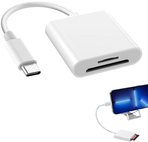 Lecteur Carte SD USB C,Adaptateur Carte SD USB C pour iPhone 15/16/iPad/MacBook/Mac/Caméra (Port USBC),Type C SD Card Reader SD/Micro SD,pour Samsung Galaxy S24 S23 /Xiaomi,Plug and Play