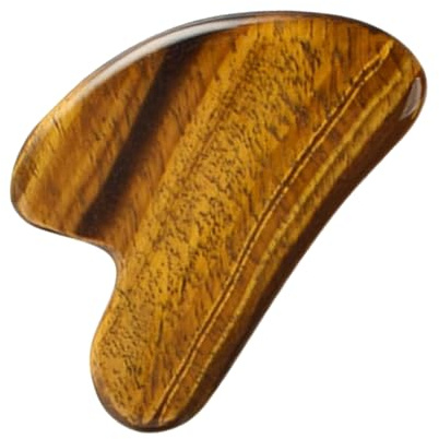 Homoyoyo Tigeraugen Gua Sha Schabbrett Massagegerät Hellbraun Langlebiges Schmerzlinderungs Tool für Gesicht Nacken Rücken und Körper Massageplatte für Wellness und Entspannung