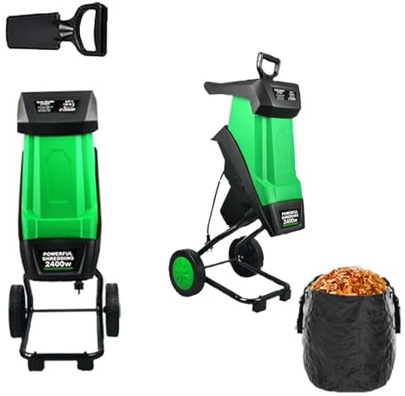 EPIKNOWEE Trituradora de Ramas Compacta pero Potente 2400W con Bolsa de Recogida 50L, Trituradora de Hojas Eléctrica con Cuchilla Rotativa 4500 RPM, La Herramienta Definitiva para Reducir Residuos