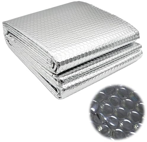150 cm x 2.5 m Isolant Thermique en Aluminisé Autocollant, Film Réfléchissant Fenêtre Taillable Multifonctionnel pour Murale, Sols, Greniers, Garage, Fenêtre, Protection Contre le Froid
