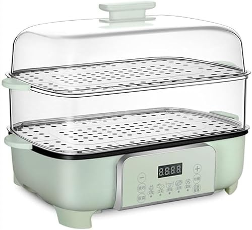Cestello for cottura a vapore elettrico, cuociriso con ciclo a vapore a 360°, design staccabile a 3 livelli, appuntamento 12 ore, conservazione del calore 12 ore, facile da pulire.