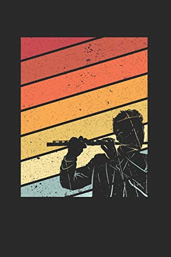 Notizbuch: Flöte retro Notebook A5 liniert I Geschenk für Flötistin/Flötist I Orchester Probe Tagebuch I Querflöte Blockflöte Instrument Journal