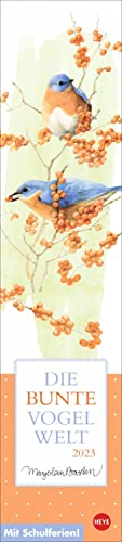 Bastin Vogelwelt Langplaner 2023. Langer Streifenkalender mit allen wichtigen Terminen auf einen Blick. Liebevoll illustrierter Wand-Terminkalender 2023.