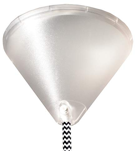 Baldachin Transparent ø 110mm mit Feststellschraube für Zuleitung Lampenkabel Kunststoff Leuchtentopf Lampentopf Deckentopf durchsichtig Kegelform