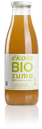 EKOLO Zumo De Pera Limón Ecológico, 100% Exprimido, 6 Botellas 750Ml 4500 ml (68437010011261)